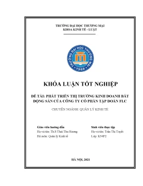 Khóa luận phát triển thị trường kinh doanh bất động sản của công ty cổ phần tập đoàn flc