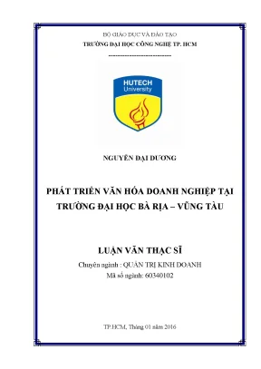 Luận văn thạc sĩ hay phát triển văn hóa doanh nghiệp tại trường đại học bà rịa vũng tàu