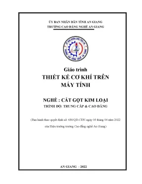 Giáo trình thiết kế cơ khí trên máy tính nghề cắt gọt kim loại trình độ cđtc