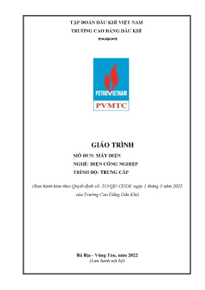 Giáo trình máy điện nghề điện công nghiệp trung cấp trường cao đẳng dầu khí
