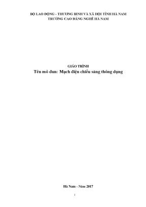 Giáo trình tên mô đun mạch điện chiếu sáng thông dụng