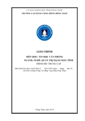 Giáo trình tin học văn phòng ngành quản trị mạng máy tính trung cấp