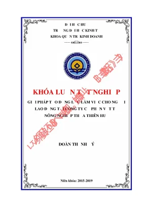 Khóa luận giải pháp tạo động lực làm việc cho người lao động tại công ty cổ phần vtnn thừa thiên huế
