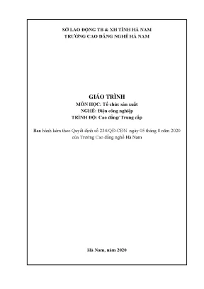 Giáo trình môn học tổ chức sản xuất nghề điện công nghiệp