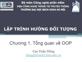 Lập trình hướng đối tượng chương 1 tổng quan về oop