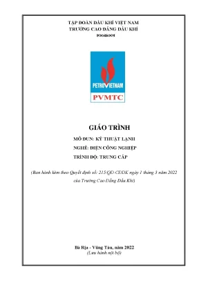 Giáo trình kỹ thuật lạnh nghề điện công nghiệp trung cấp trường cao đẳng dầu khí