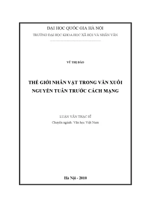 Luận văn thạc sĩ văn học thế giới nhân vật trong văn xuôi nguyễn tuân trước cách mạng