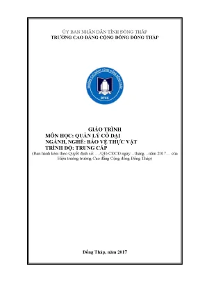 Giáo trình quản lý cỏ dại nghề bảo vệ thực vật trung cấp
