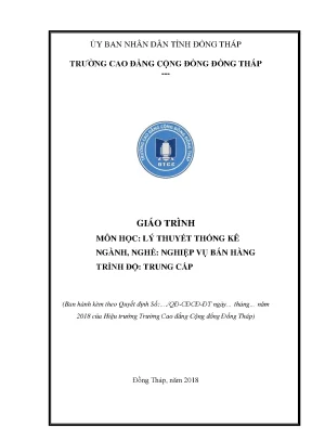 Giáo trình lý thuyết thống kê nghề nghiệp vụ bán hàng trung cấp