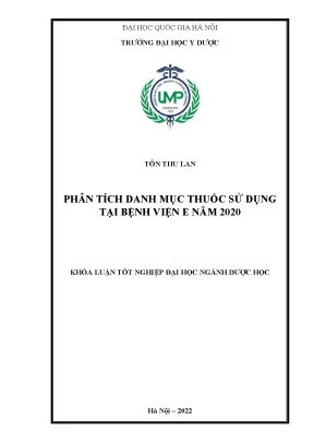 Khóa luận tốt nghiệp phân tích danh mục thuốc sử dụng tại bệnh viện e