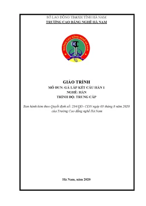 Giáo trình mô đun gá lắp kết cấu hàn 1 nghề hàn trình độ trung cấp
