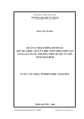 Luận văn thạc sĩ hay quản lý hoạt động đánh giá kết quả học tập của học sinh theo tiếp cận năng lực ở các trường thpt huyện vũ thư tỉnh thái bình