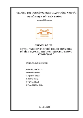 Nghiên cứu thẻ thanh toán điện tử tích hợp cho phương tiện giao thông công cộng