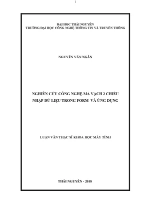 Luận văn thạc sĩ hay nghiên cứu công nghệ mã vạch 2 chiều nhập dữ liệu trong form và ứng dụng