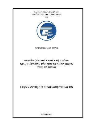 Luận văn thạc sĩ công nghệ thông tin nghiên cứu phát triển hệ thống giao tiếp công dân một cửa tập trung tỉnh hà giang