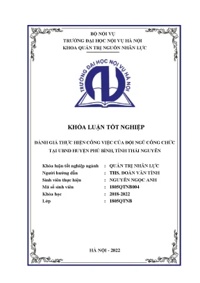 Khóa luận đánh giá thực hiện công việc của đội ngũ công chức tại ubnd huyện phú bình tỉnh thái nguyên