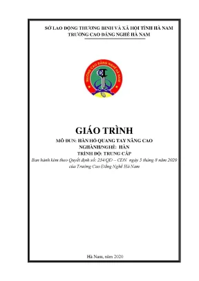 Giáo trình mô đun hàn hồ quang tay nâng cao nghànhnghề hàn trình độ trung cấp