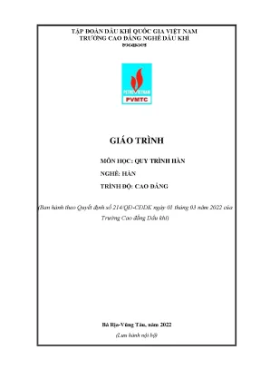 Giáo trình quy trình hàn nghề hàn cao đẳng trường cao đẳng dầu khí