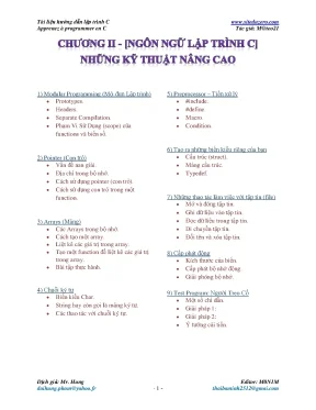 Tài liệu hướng dẫn lập trình c chương 2