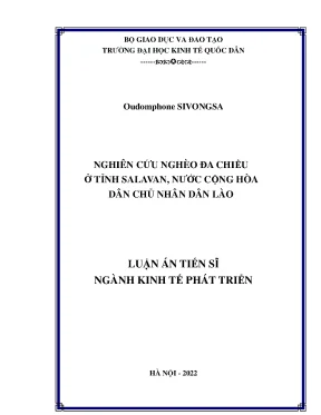 Luận án tiến sĩ nghiên cứu nghèo đa chiều ở tỉnh salavan nước cộng hòa dân chủ nhân dân lào