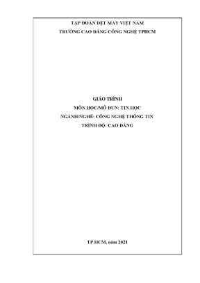Giáo trình tin học ngànhnghề công nghệ thông tin