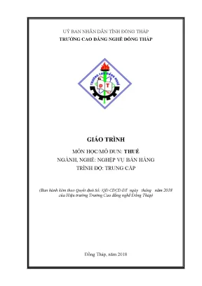 Giáo trình thuế ngành nghiệp vụ bán hàng trung cấp