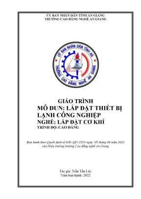 Giáo trình lắp đặt thiết bị lạnh công nghiệp nghề lắp đặt cơ khí trình độ cao đẳng