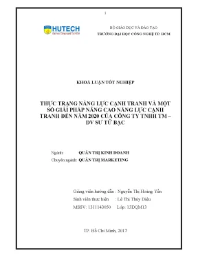 Luận văn thạc sĩ hay thực trạng năng lực cạnh tranh và một số giải pháp nâng cao năng lực cạnh tranh đến năm 2020 của công ty tnhh tm dv sư tử bạc