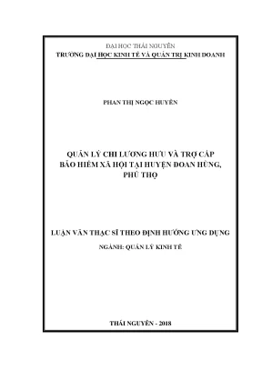 Luận văn thạc sĩ hay quản lý chi lương hưu và trợ cấp bhxh tại huyện đoan hùng phú thọ
