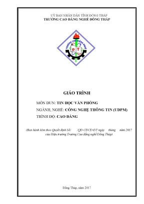 Giáo trình tin học văn phòng nghề công nghệ thông tin cao đẳng