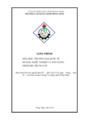 Giáo trình thương mại quốc tế ngành nghiệp vụ bán hàng trung cấp