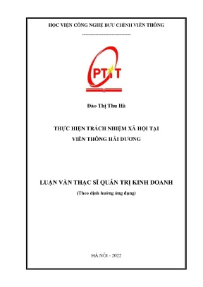 Luận văn thạc sĩ thực hiện trách nhiệm xã hội tại viễn thông hải dương