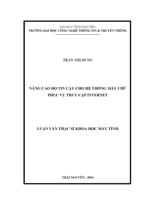 Luận văn thạc sĩ hay nâng cao độ tin cậy cho hệ thống máy chủ phục vụ truy cập internet
