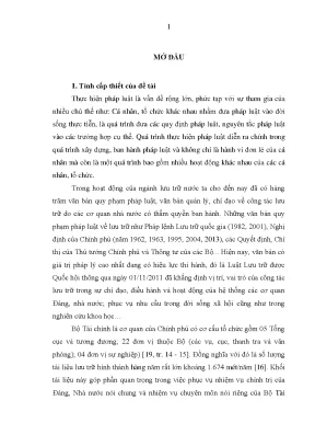 Luận văn thực hiện pháp luật về lưu trữ ở bộ tài chính