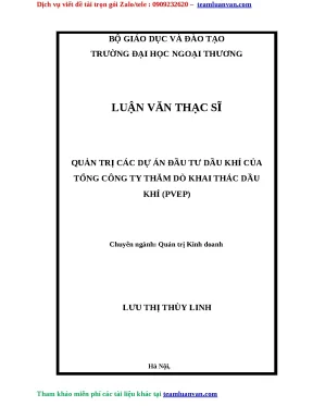 Luận văn quản trị các dự án đầu tư dầu khí của tổng công ty thăm dò khai thác dầu khí pvep