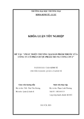 Khóa luận phát triển thương mại sản phẩm thuốc của công ty cổ phần dược phẩm trung ương cpc1