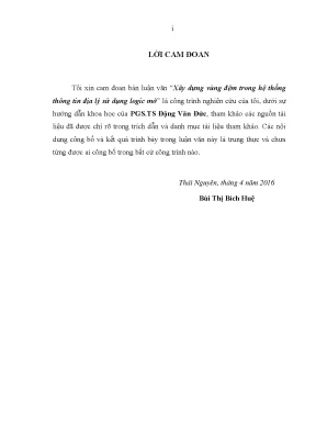 Luận văn thạc sĩ hay xây dựng vùng đệm trong hệ thống thông tin địa l ý sử dụng logic mờ