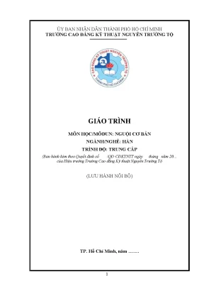 Giáo trình nguội cơ bản nghề hàn trung cấp