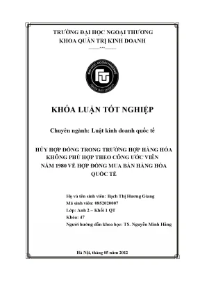 Hăy hþp đâng trong tr¯âng hþp h¿ng ha khng phÿ hþp theo cng ¯àc vi n nm 1980 và hþp đâng mua b£n h¿ng ha quàc t¾