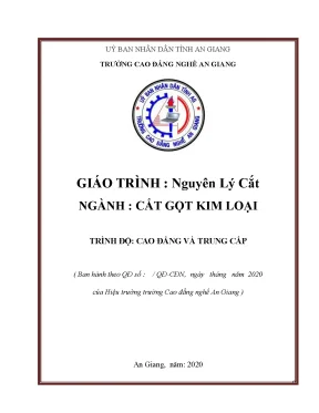 Giáo trình nguyên lý cắt nghề cắt gọt kim loại trình độ cđtc
