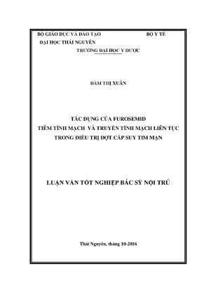 Luận văn thạc sĩ hay tác dụng của furosemid tiêm tĩnh mạch và truyền tĩnh mạch liên tục trong điều trị đợt cấp suy tim