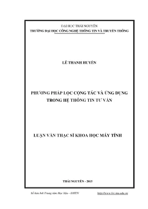 Luận văn thạc sĩ hay phương pháp lọc cộng tác và ứng dụng trong hệ thông tin tư vấn