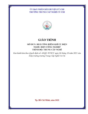 Giáo trình mô đun đo lường kiểm khí cụ điện nghề điện công nghiệp trình độ trung cấp nghề trường trung cấp nghề củ chi