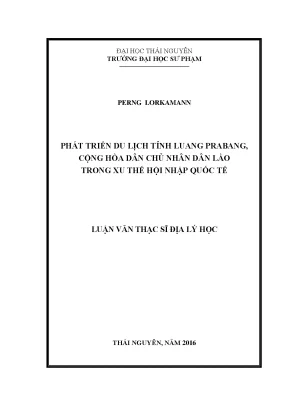 Luận văn thạc sĩ hay phát triển du lịch tỉnh luang pranang cộng hòa dân chủ nhân dân lào trong xu thế hội nhập quốc tế