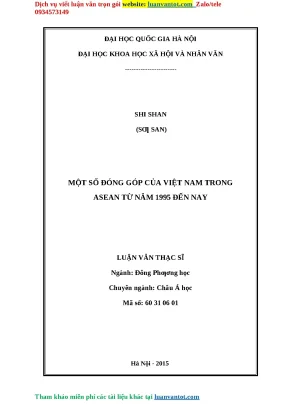 Một số đóng góp của việt nam trong asean từ năm 1995 đến nay luận văn thạc sĩ