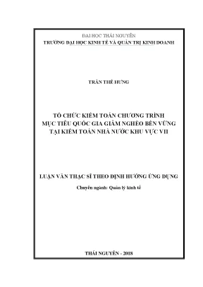 Luận văn thạc sĩ hay tổ chức kiểm toán chương trình mục tiêu quốc gia giảm nghèo bền vững tại kiểm toán nhà nước khu vực vii