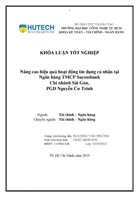 Luận văn thạc sĩ hay nâng cao hiệu quả hoạt động tín dụng cá nhân tại ngân hàng tmcp sacombank chi nhánh sài gòn pgd nguyễn cư trinh