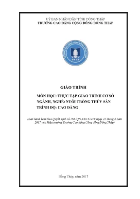 Giáo trình thực tập giáo trình cơ sở nghề nuôi trồng thuỷ sản cao đẳng