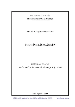 Luận văn thạc sĩ hay thơ tình lò ngân sủn