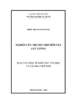 Luận văn thạc sĩ hay nghiên cứu truyện thơ nôm tày lưu tương